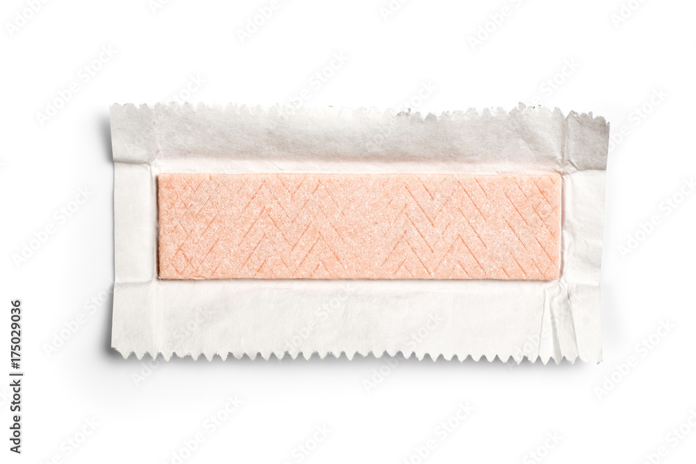 Obraz premium Chewing gum plate wrapped in foil isolated