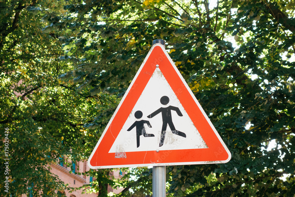 triangle pedestrians traffic sign in germany triangle pedestrians traffic sign in germany