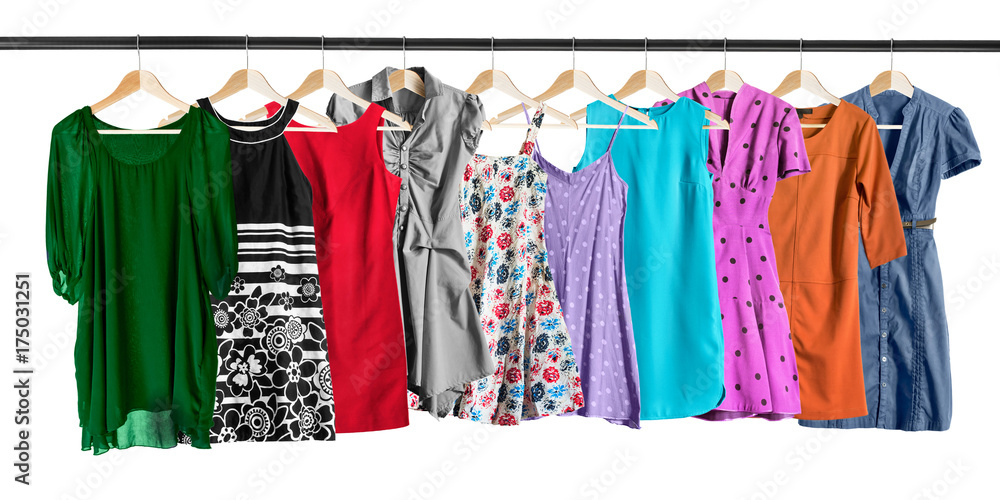 Set of dresses isolated