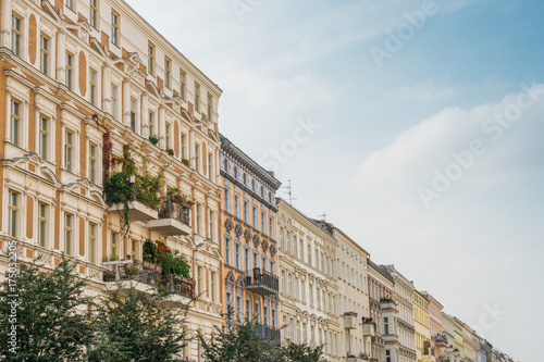hdr picture of luxury row houses in berlin for real estate with copy space in the sky © Robert Herhold