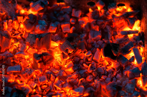 Red burning coals