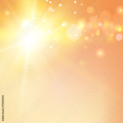 Abstract flash over background with bokeh. Vector illustration.