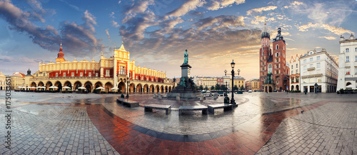 Krakow Market Square, Poland - panorama photo