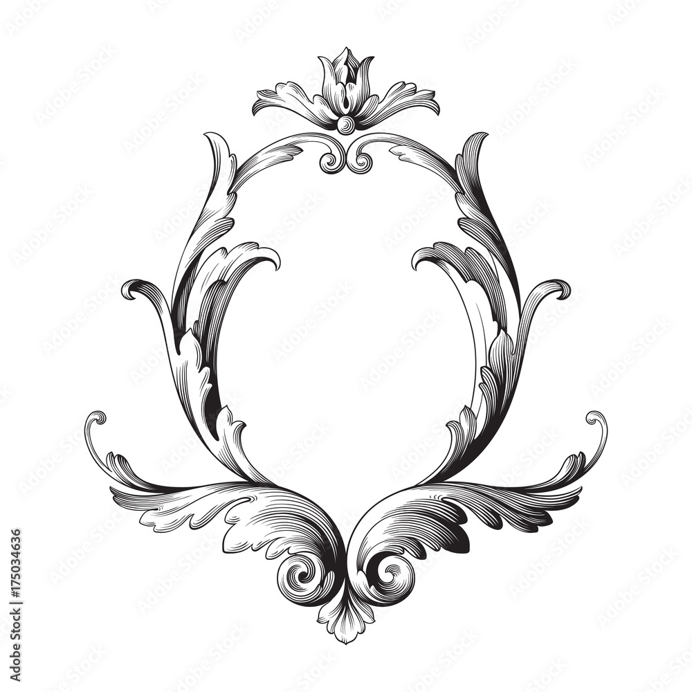 Fototapeta premium Classical baroque ornament vector