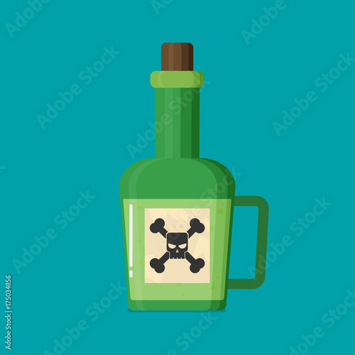 Poison bottle flat vector icon