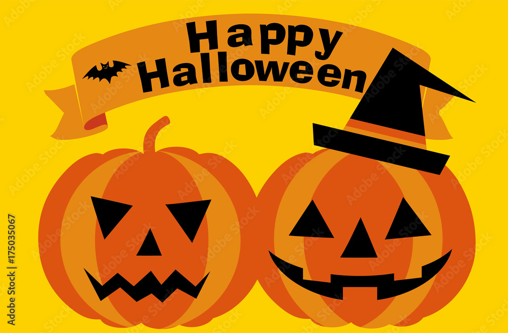 イラスト素材 ハロウィン ロゴ カボチャ ジャックオーランタン Illustration For Halloween Stock Vector Adobe Stock