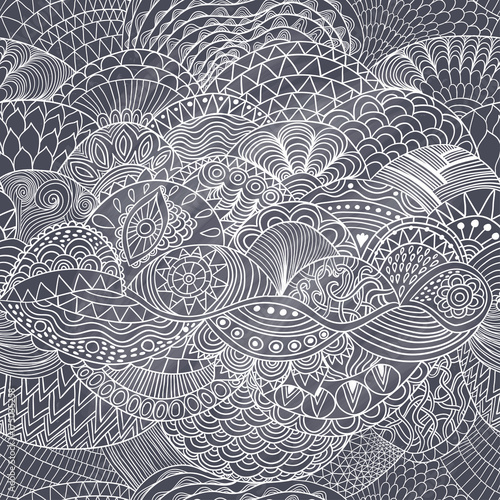 Vector pattern abstract background with colorful ornament. Hand draw illustration, coloring book zentangle. Algae sea motif