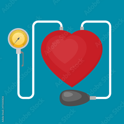 Tonometer with heart flat icon vector