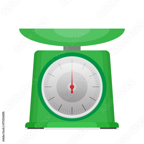 Domestic weigh scales flat vector