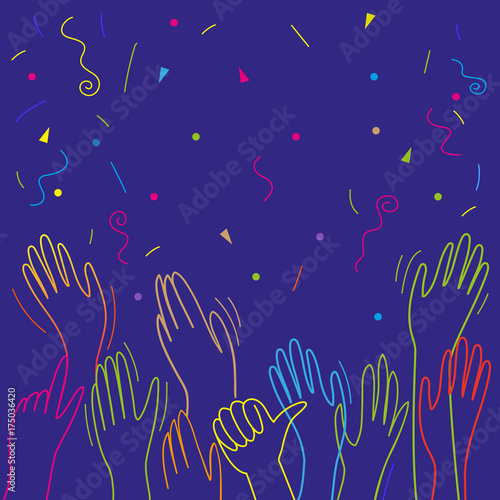 Hands clapping raised up applause greeting congratulation holiday