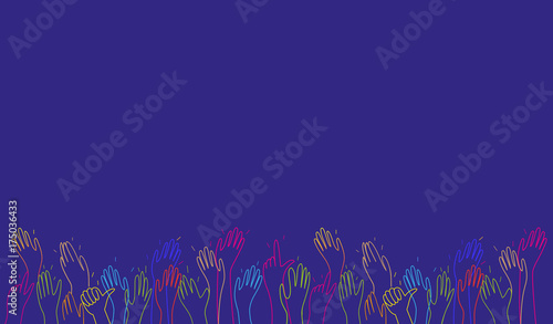 Hands clapping raised up applause greeting congratulation holiday