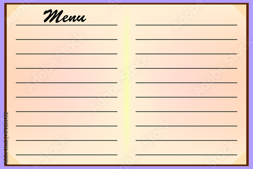 Menu for cafe-restaurants. Procurement, template for design. Vector illustration.