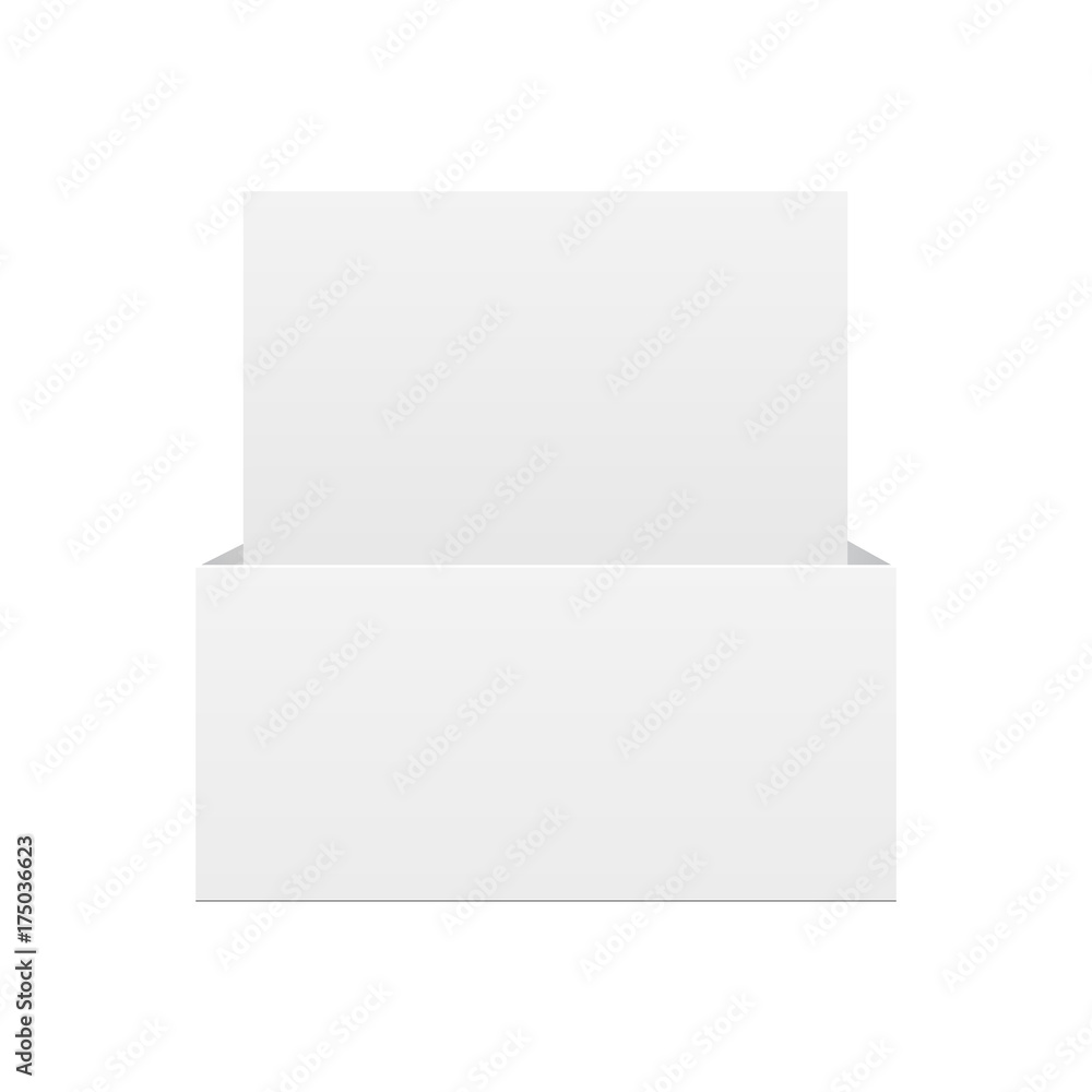 Blank display box mockup isolated on white background - front view. Vector illustration Blank display box mockup isolated on white background - front view. Vector illustration