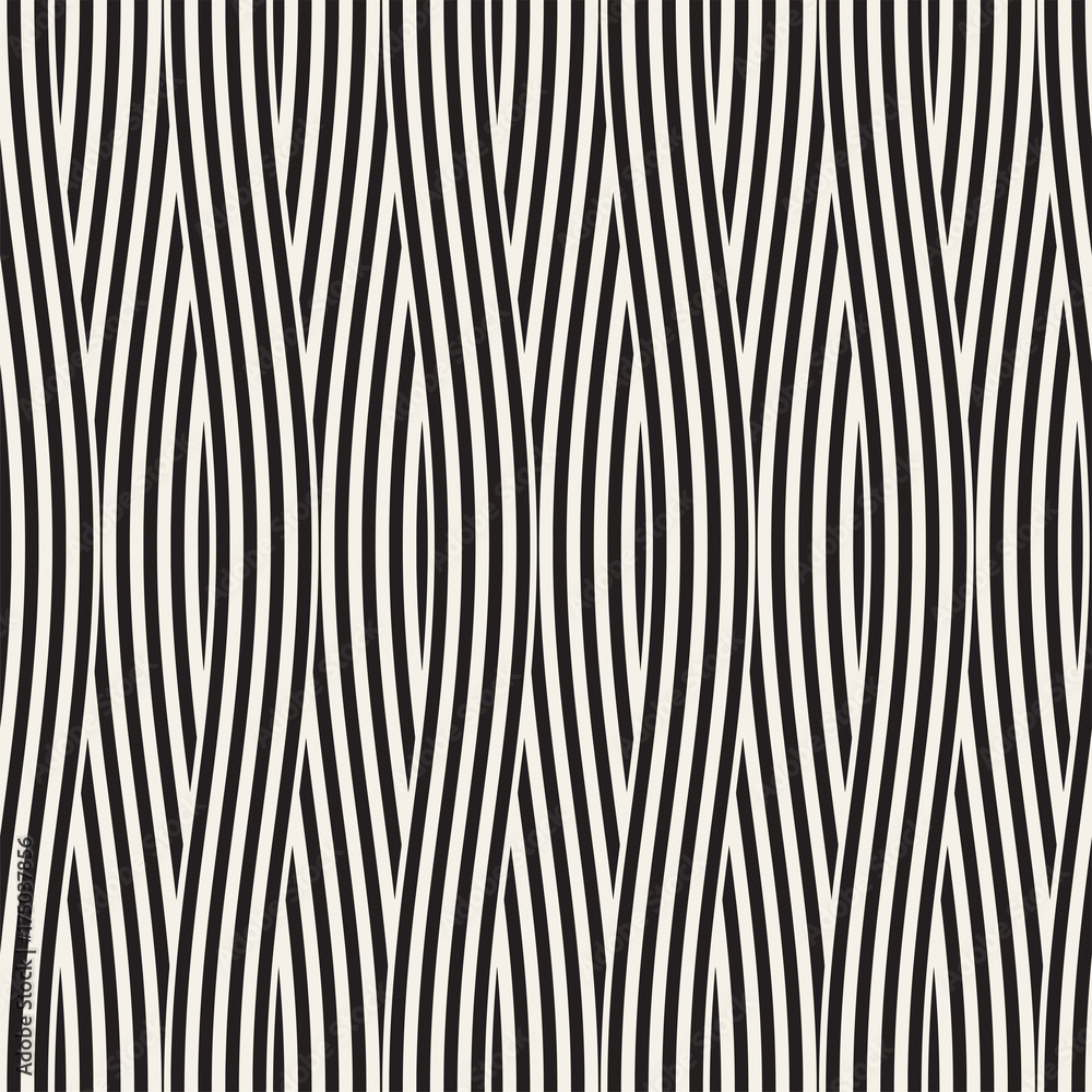 Abstract geometric pattern with wavy lines. Interlacing rounded stripes design. Seamless vector background. Abstract geometric pattern with wavy lines. Interlacing rounded stripes design. Seamless vector background.