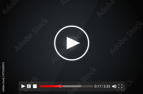 Payer video frame on the white background. Vector illustration