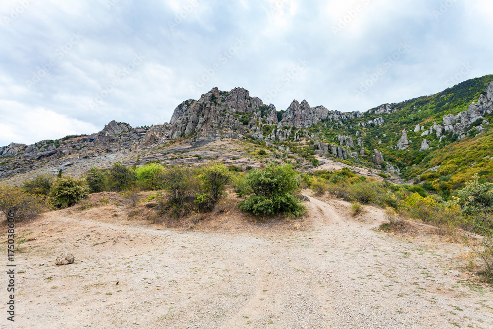 view of Demerdzhi (Demirci) Mountain in Crimea view of Demerdzhi (Demirci) Mountain in Crimea