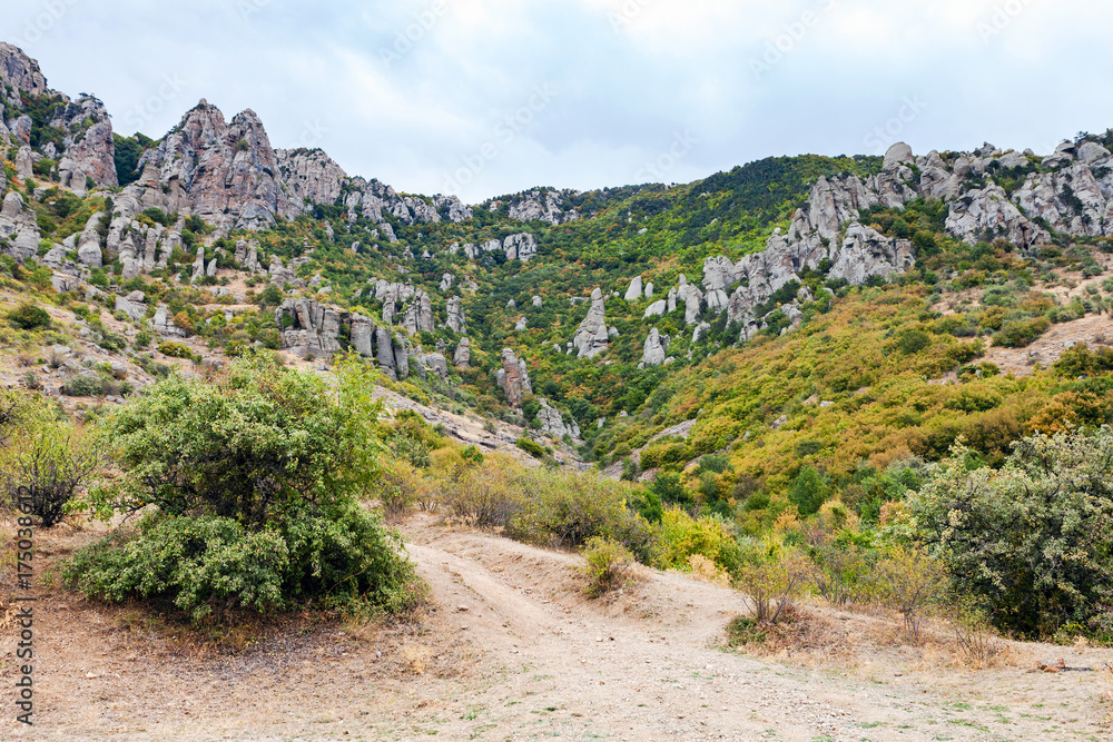 view of shaped rocks at Demerdzhi Mountain