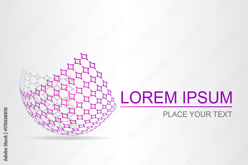 Logo stylized spherical surface with abstract shapes Logo stylized spherical surface with abstract shapes