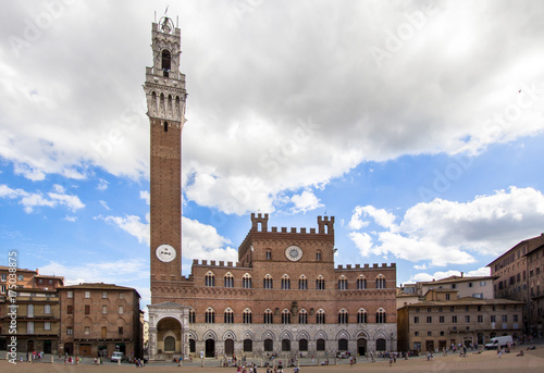 Piazza del Campo with Palazzo Pubblico, Siena, Italy