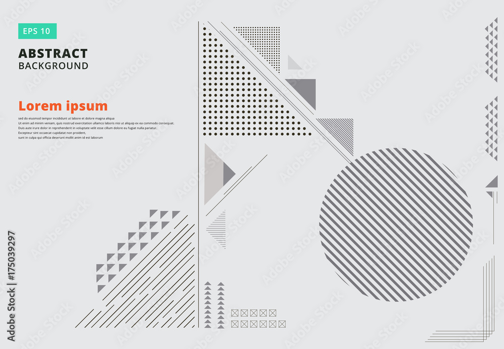 Fototapeta premium Abstrakcyjna kompozycja geometryczna tworzy nowoczesne tło z ozdobnymi trójkątami i wzorami tło wektor ilustracja do druku, reklamy