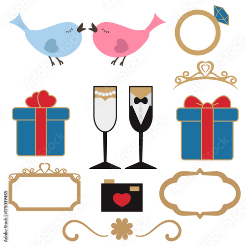 Vector collection of wedding objects