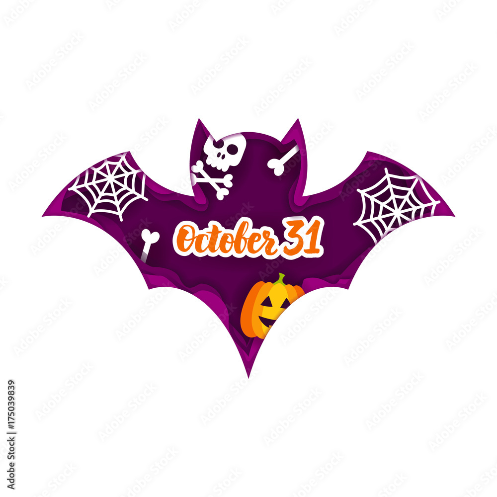 Halloween Bat Paper Cut Concept
