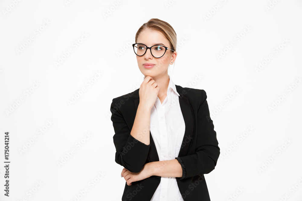 Attractive young blonde business woman in eyeglasses Attractive young blonde business woman in eyeglasses