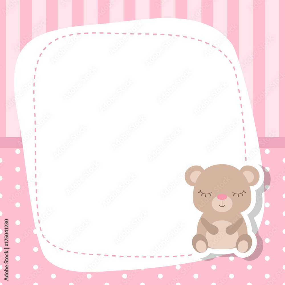 Greeting card with cute bear.