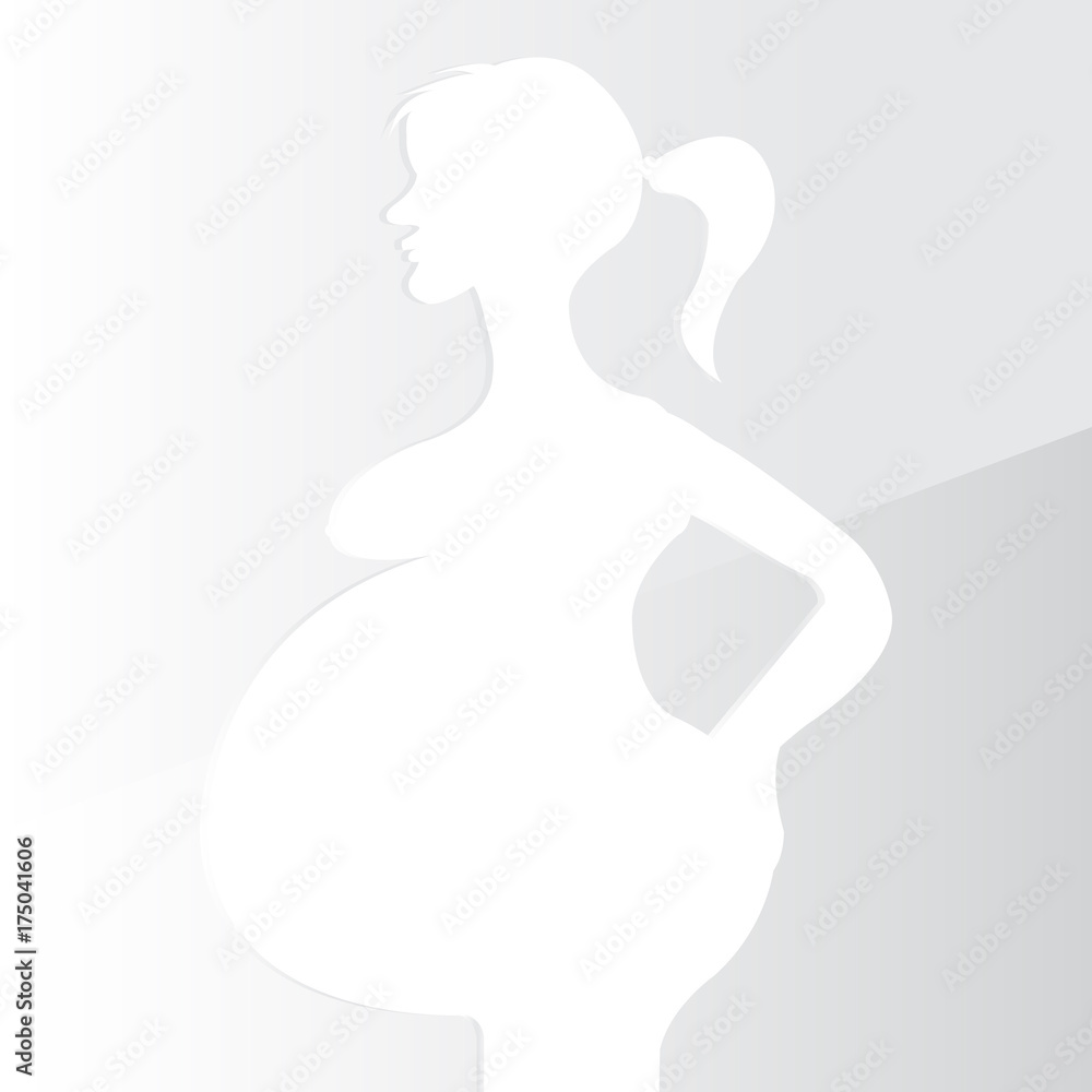 Pregnant woman vector illustration design with paper cut of concept or - Pregnant girl eps 10 clip art - Pregnant sign symbol