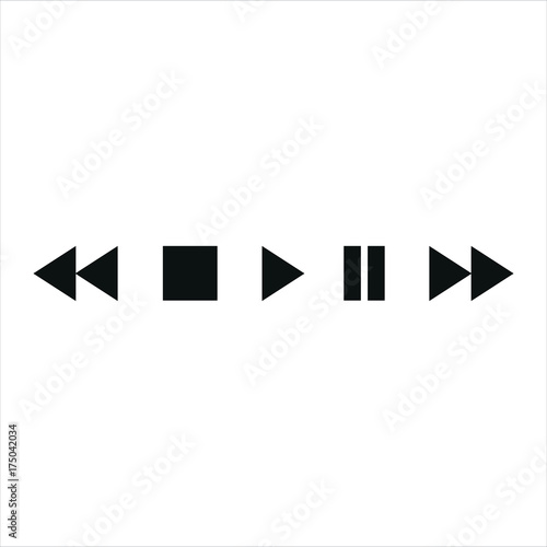 Play Pause Stop Rewind Icons