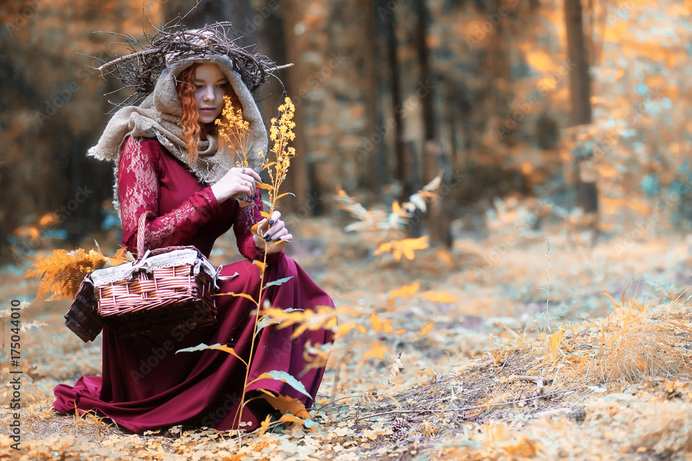 Fortune-teller conducts a ritual autumn Fortune-teller conducts a ritual autumn