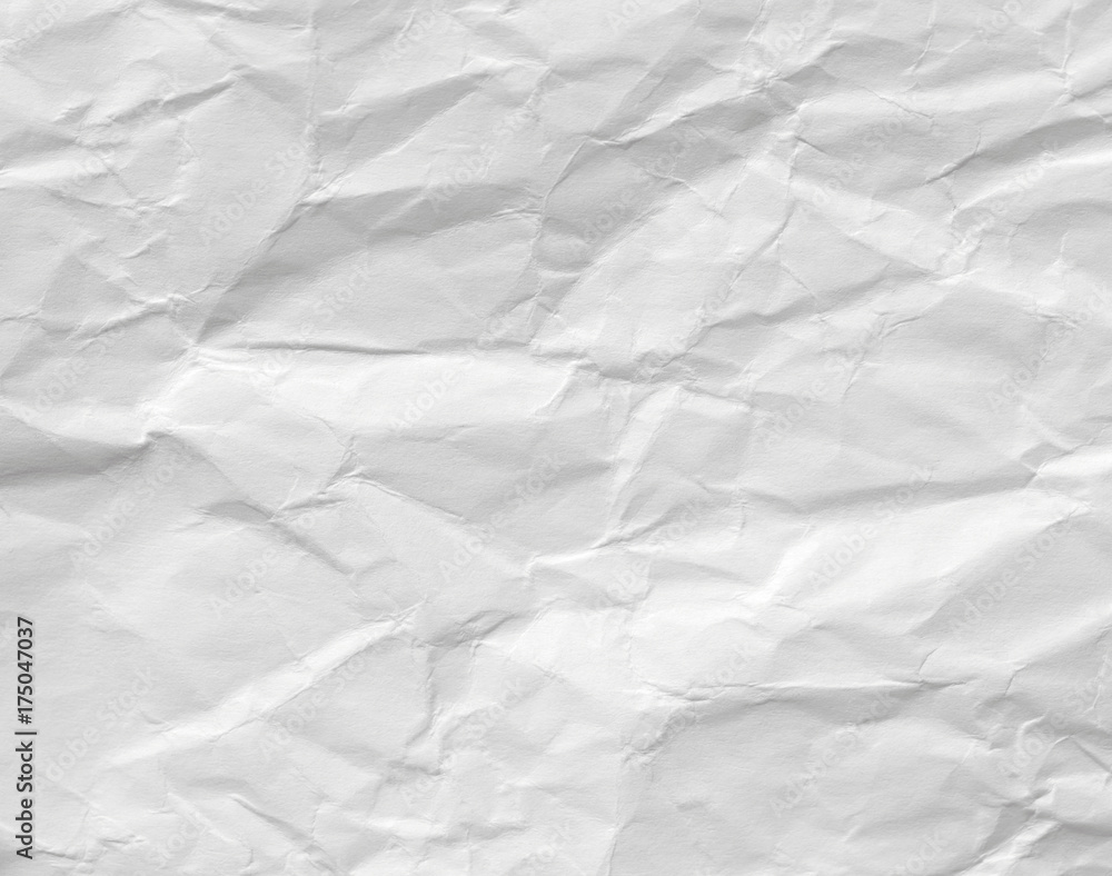 Background of white crumpled paper. Texture of an old surface with kinks and divorces. Background of white crumpled paper. Texture of an old surface with kinks and divorces.