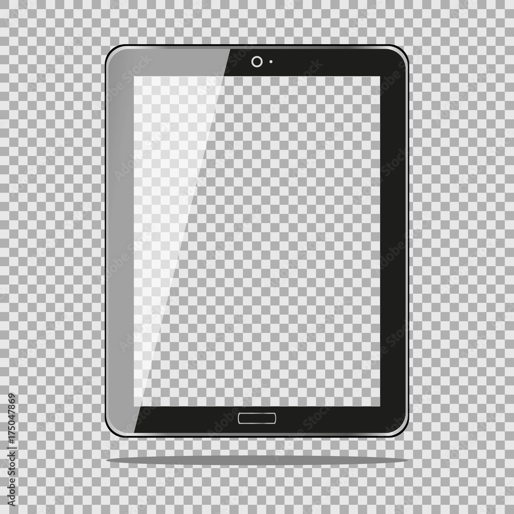 Realistic Tablet PC Computer with Transparent Screen Isolated on Background.  Can Use for Template, Project, Presentation or Banner. for your web design  Stock Vector | Adobe Stock