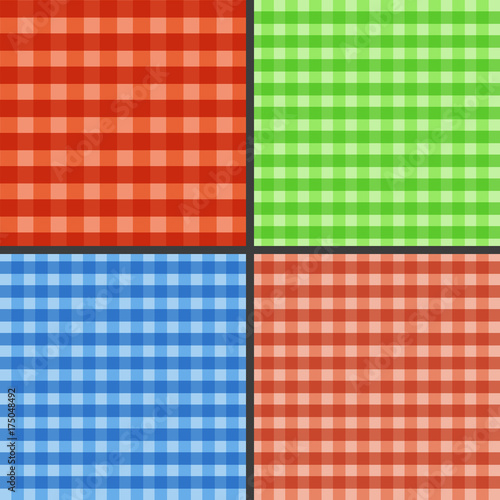 Set of Gingham pattern. Texture for plaid, tablecloths, clothes, shirts, dresses, paper for web design