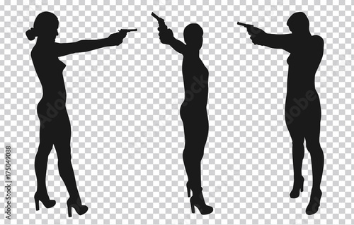 Shooting girl silhouette