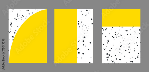 Cover design. Set of typographical templates for print covers of books, reports, albums, magazines notebooks. Memphis style