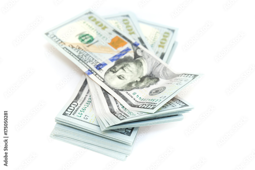 Hundred Dollars isolated on white background Hundred Dollars isolated on white background