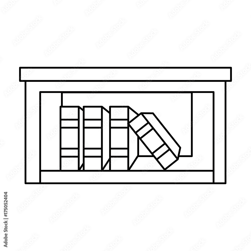 wood bookcase isolated icon wood bookcase isolated icon