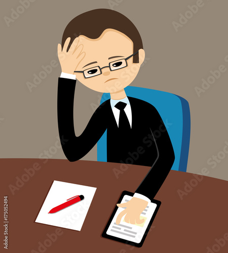 Sad business man.