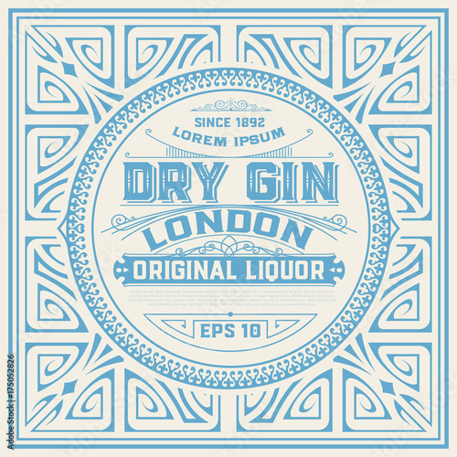 Vintage Label with Gin design