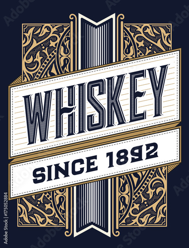 Liquor label with design elements