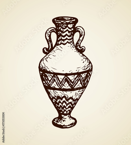 Ancient cup. Vector drawing