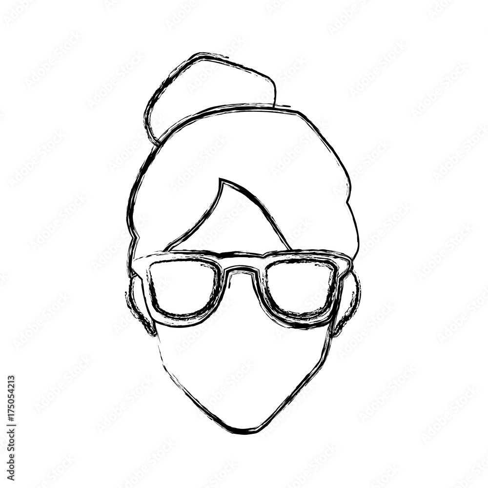 Woman with glasses icon vector illustration graphic design Woman with glasses icon vector illustration graphic design
