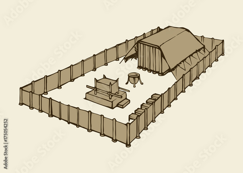 Tabernacle of Moses. Vector drawing
