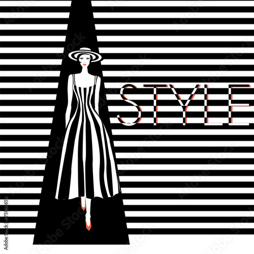 fashion model black and white stripes