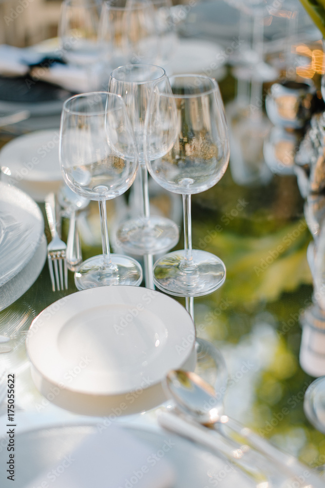 Formal dinner service at a wedding banquet Formal dinner service at a wedding banquet