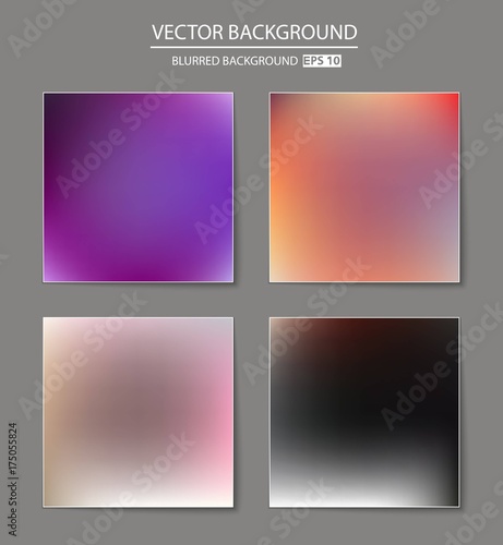 Abstract Creative concept vector multicolored blurred background set. For Web and Mobile Applications, art illustration template design, business infographic and social media, modern decoration