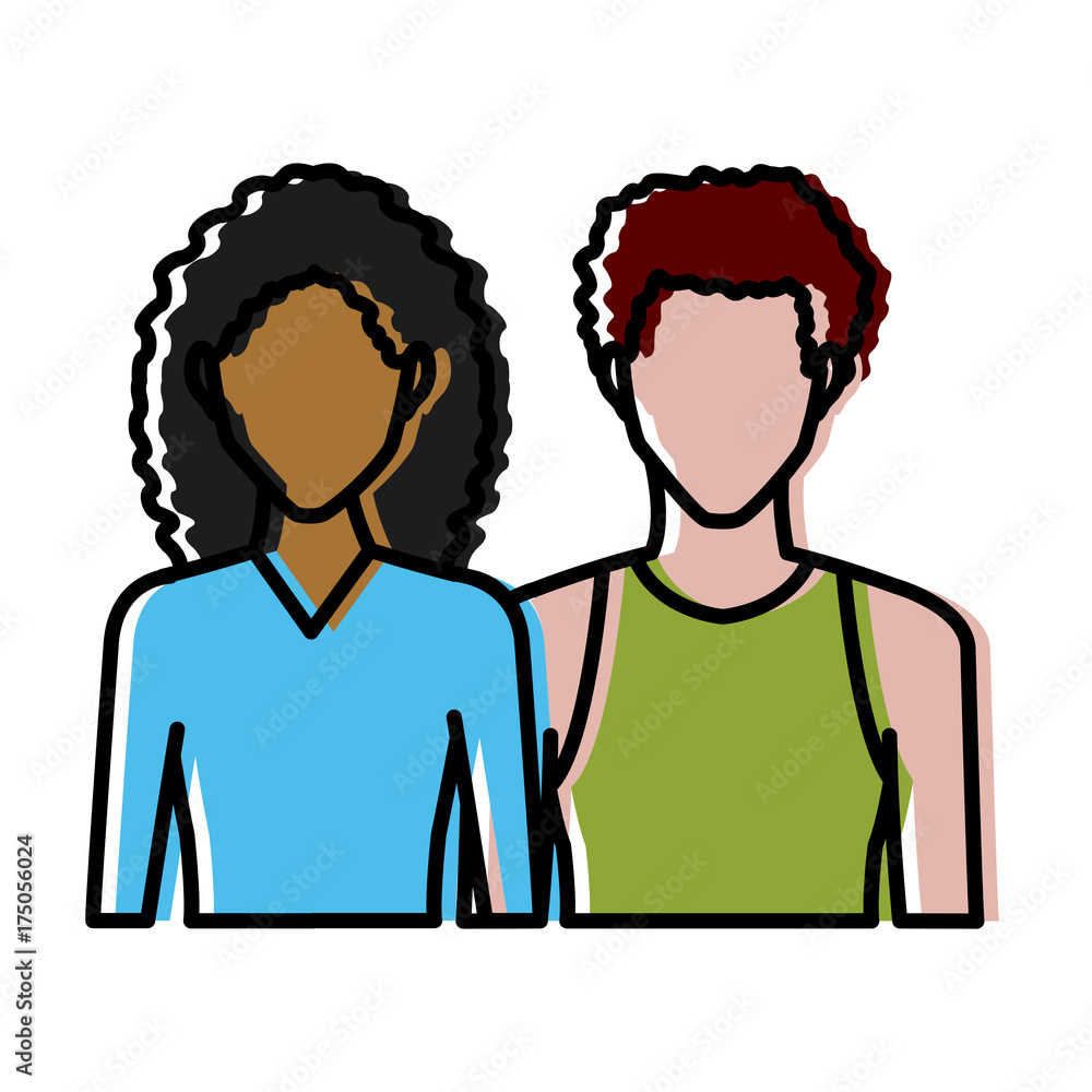 Couple of friends icon vector illustration graphic design Couple of friends icon vector illustration graphic design