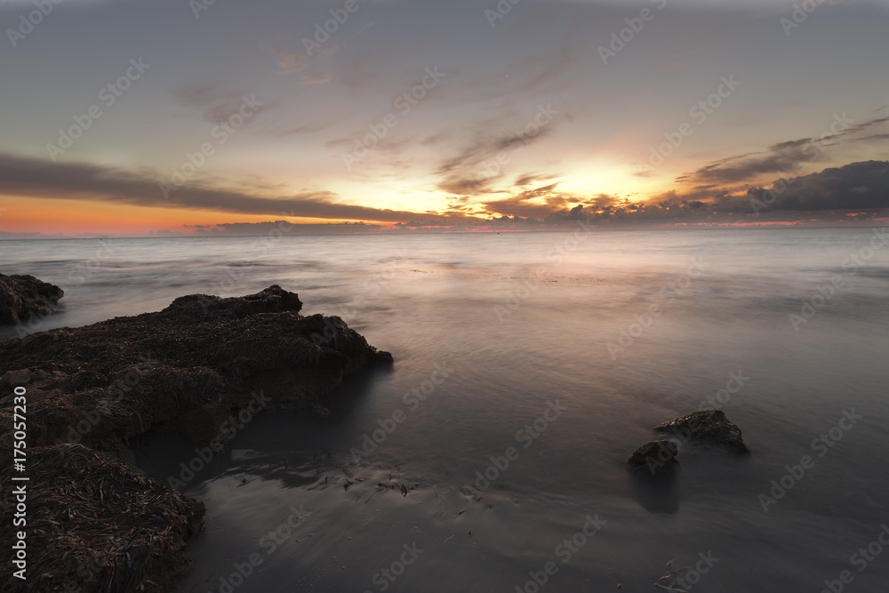 Sunrise on a beach in Santa Pola