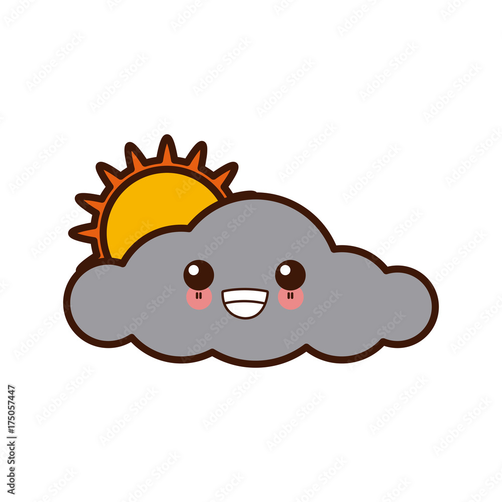 Cloud weather symbol icon vector illustration kawaii design Cloud weather symbol icon vector illustration kawaii design